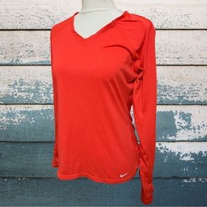 Nike Dryfit womens long sleeve thumb hole mitten convertible shirt Sz M sport